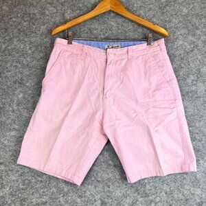 Men Size 36 Pink Chino Shorts By Islandia Clothing Co.100% Cotton Casual Pockets